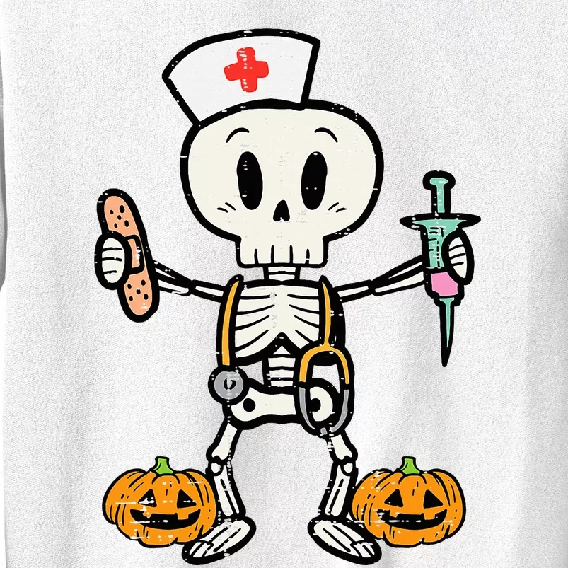 Halloween Nicu Nurse Skeleton Scrub Top Costume Sweatshirt