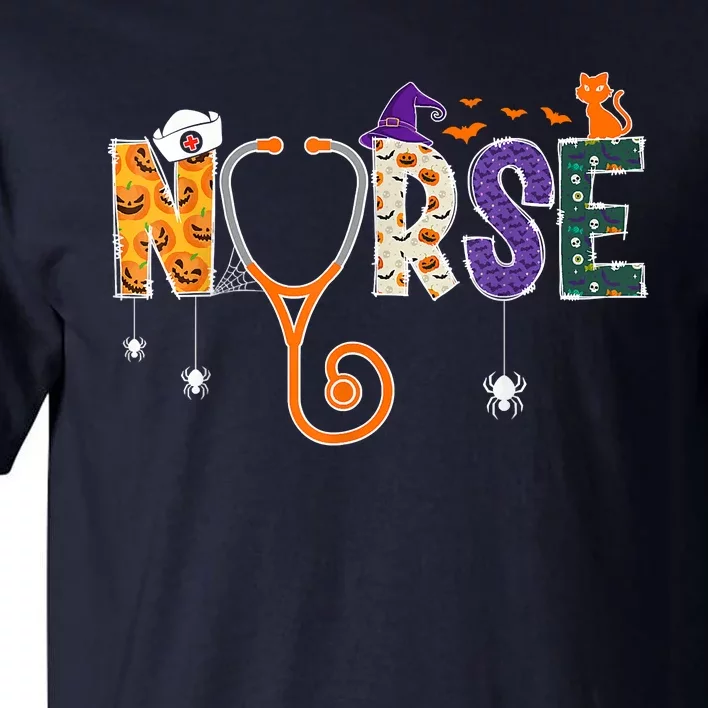 Halloween Nurse Nursing CNA RN LPN Halloween Cat Tall T-Shirt