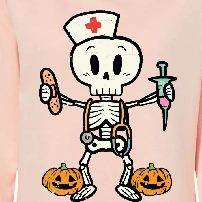 Halloween Nicu Nurse Skeleton Scrub Top Costume Womens California Wash Sweatshirt