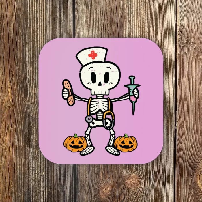 Halloween Nicu Nurse Skeleton Scrub Top Costume Coaster