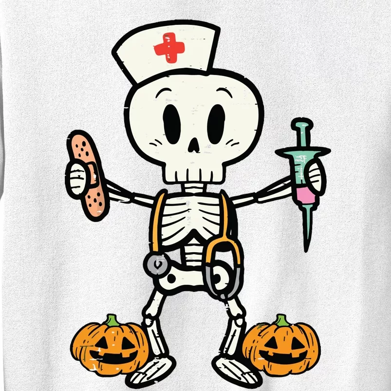 Halloween Nicu Nurse Skeleton Scrub Top Costume Sweatshirt