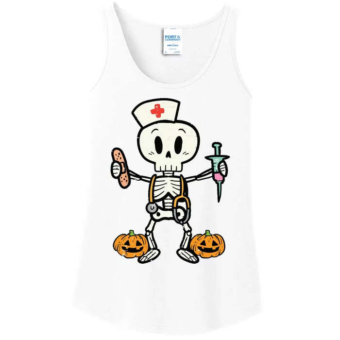 Halloween Nicu Nurse Skeleton Scrub Top Costume Ladies Essential Tank