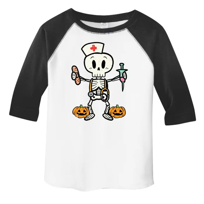 Halloween Nicu Nurse Skeleton Scrub Top Costume Toddler Fine Jersey T-Shirt