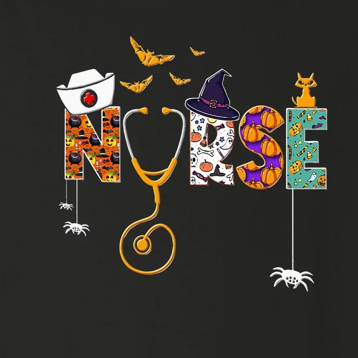 Halloween Nurse Nursing Cute Health Worker Halloween Pattern Toddler Long Sleeve Shirt