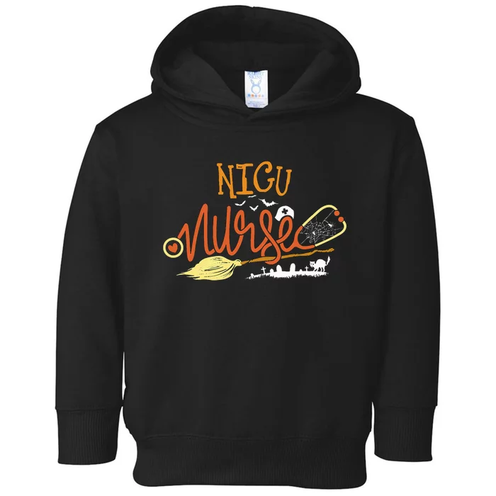 Halloween NICU Nurse Spooky Neonatal Nursing Witch Toddler Hoodie