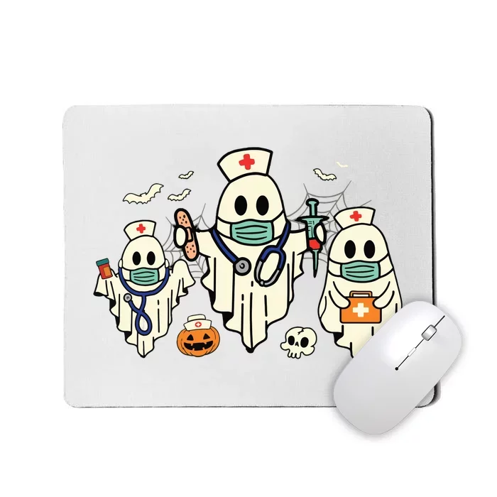 Halloween Nurse Nursing Funny Health Worker Rn Ghost Nurse Mousepad