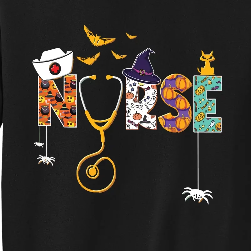 Halloween Nurse Nursing Cute Health Worker Halloween Pattern Sweatshirt