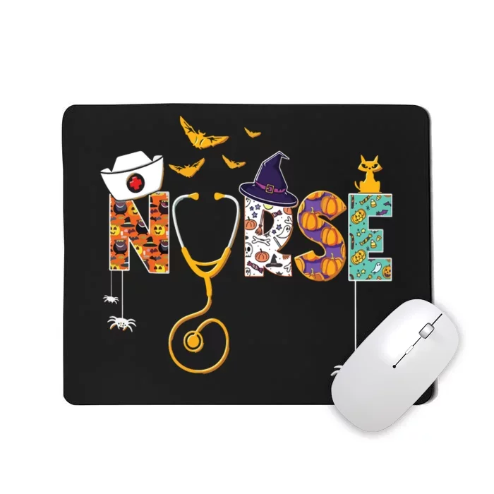 Halloween Nurse Nursing Cute Health Worker Halloween Pattern Mousepad