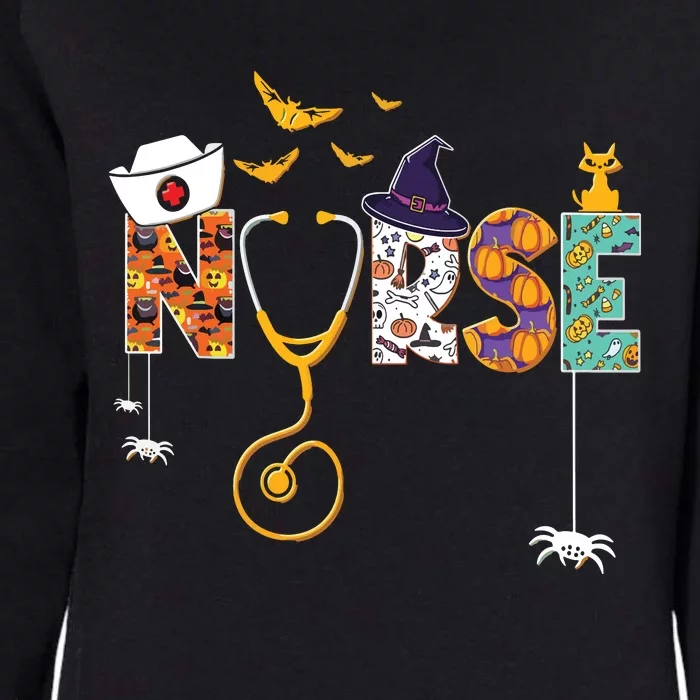 Halloween Nurse Nursing Cute Health Worker Halloween Pattern Womens California Wash Sweatshirt