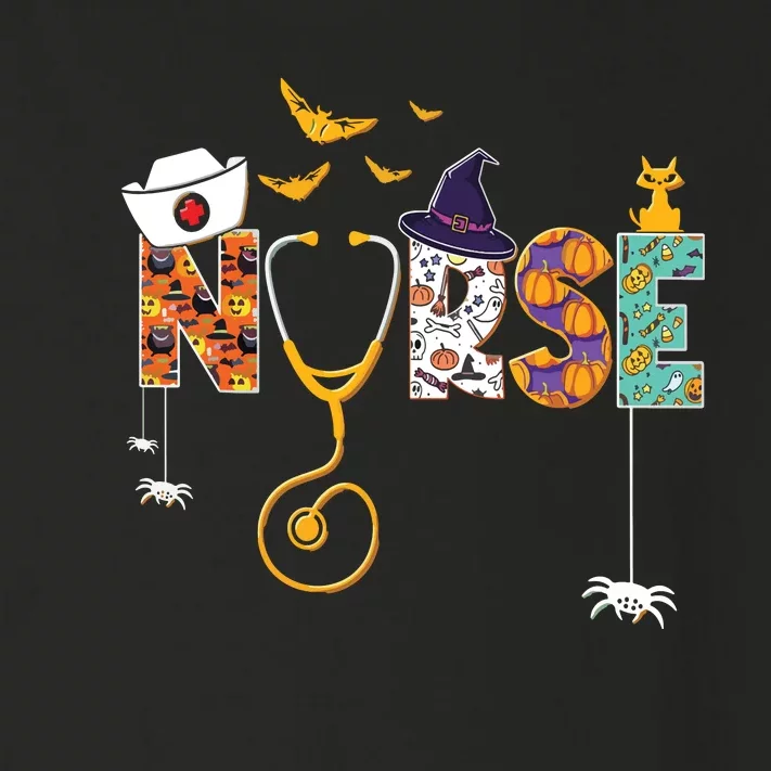 Halloween Nurse Nursing Cute Health Worker Halloween Pattern Toddler Long Sleeve Shirt