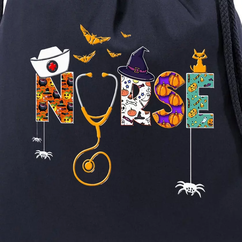 Halloween Nurse Nursing Cute Health Worker Halloween Pattern Drawstring Bag