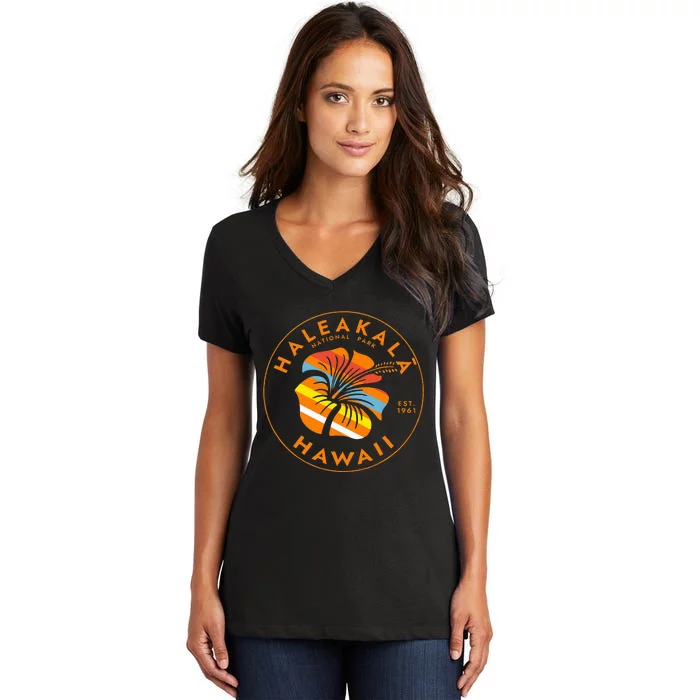 Haleakala National Park Hawaii Usa Vacation Souvenir Women's V-Neck T-Shirt