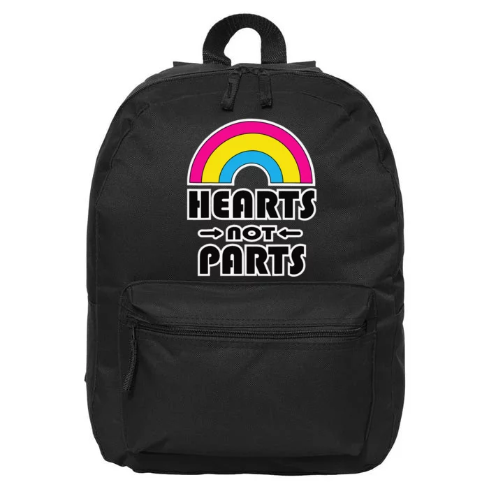 Hearts Not Parts Pansexual Pride 16 in Basic Backpack