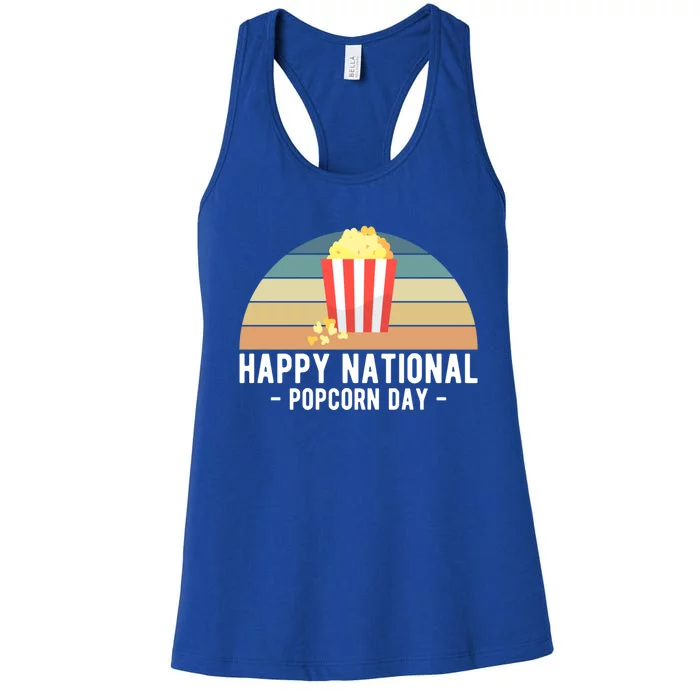 Happy National Popcorn Day Cool Gift Women's Racerback Tank