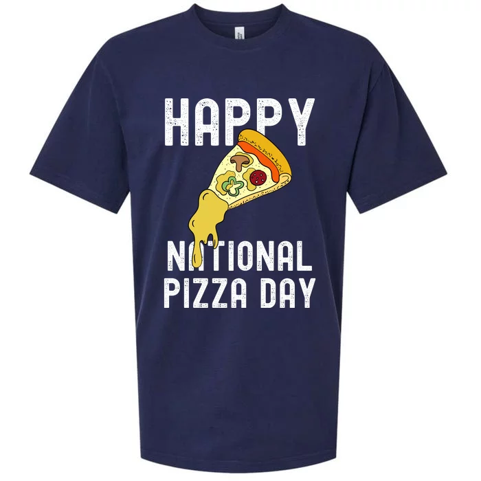 Happy National Pizza Day Sueded Cloud Jersey T-Shirt