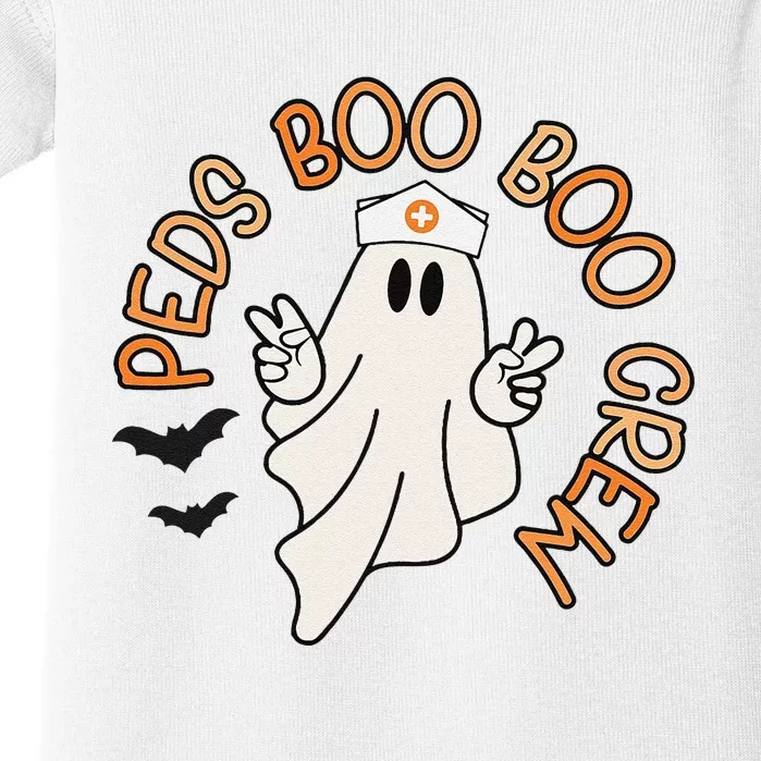 Halloween Nurse Peds Boo Boo Crew Pediatric Nurse Ghost Fall Baby Bodysuit