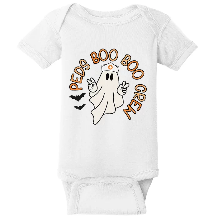 Halloween Nurse Peds Boo Boo Crew Pediatric Nurse Ghost Fall Baby Bodysuit