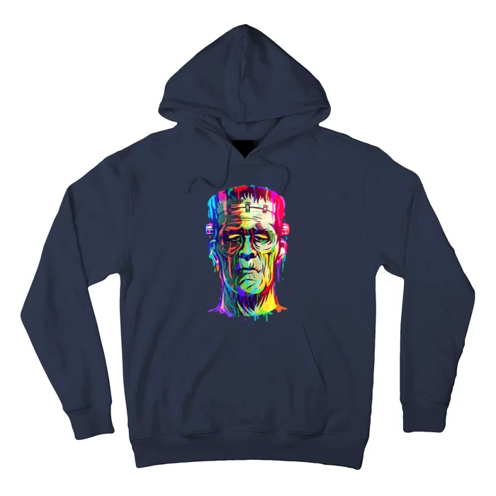 Halloween Neon Paint Drip Frankenstein Monster Hoodie