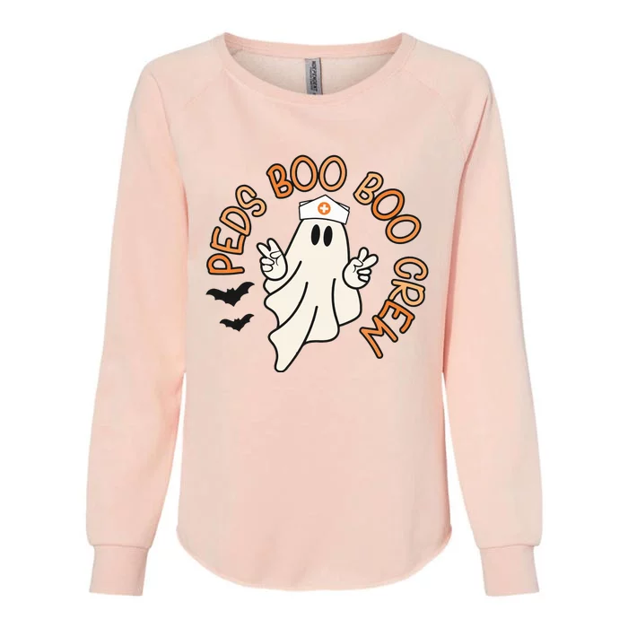 Halloween Nurse Peds Boo Boo Crew Pediatric Nurse Ghost Fall Womens California Wash Sweatshirt