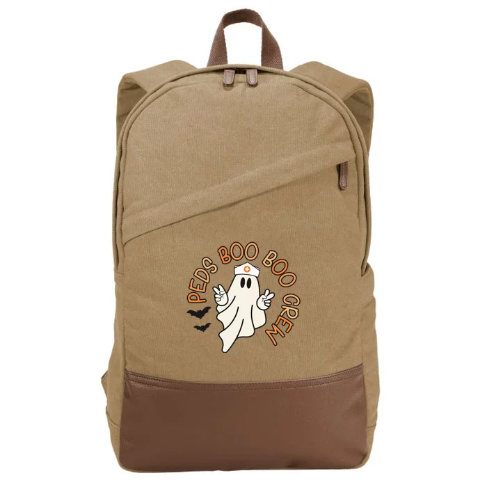 Halloween Nurse Peds Boo Boo Crew Pediatric Nurse Ghost Fall Cotton Canvas Backpack