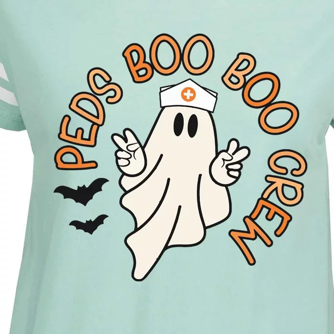 Halloween Nurse Peds Boo Boo Crew Pediatric Nurse Ghost Fall Enza Ladies Jersey Football T-Shirt