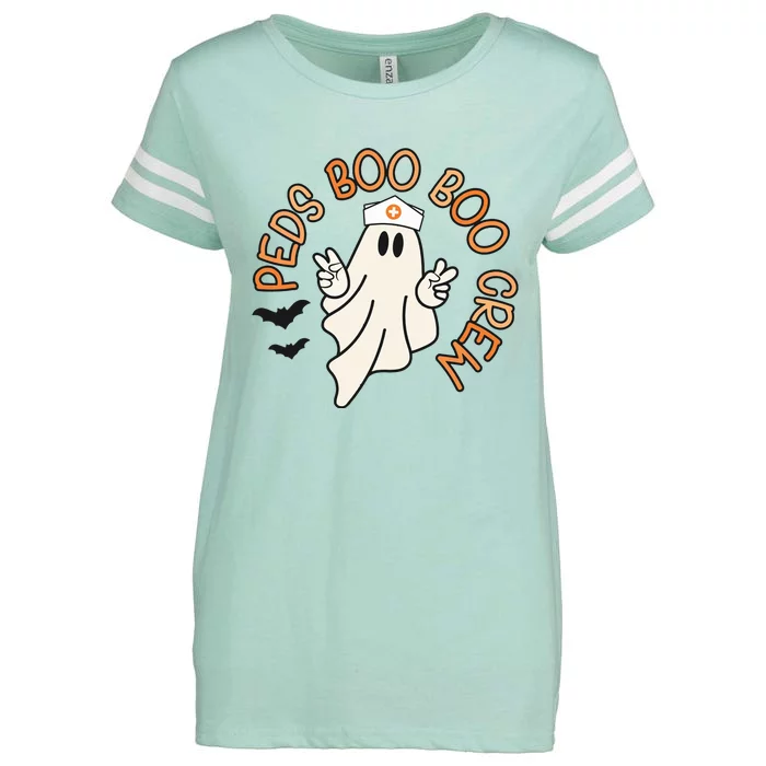 Halloween Nurse Peds Boo Boo Crew Pediatric Nurse Ghost Fall Enza Ladies Jersey Football T-Shirt