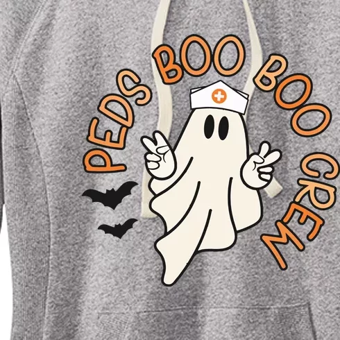 Halloween Nurse Peds Boo Boo Crew Pediatric Nurse Ghost Fall Women's Fleece Hoodie