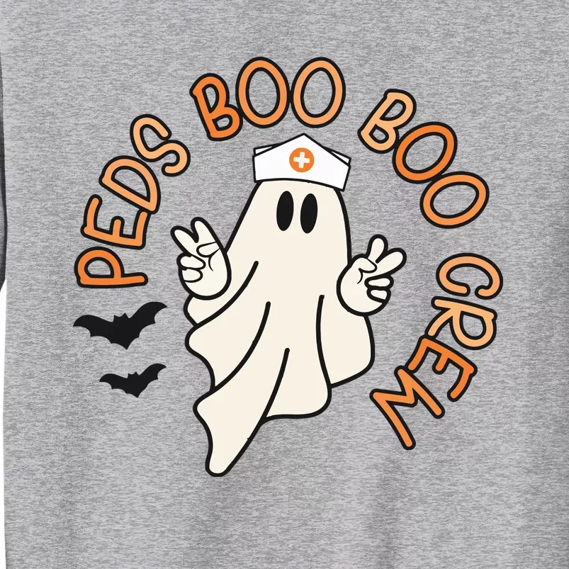 Halloween Nurse Peds Boo Boo Crew Pediatric Nurse Ghost Fall Tall Sweatshirt