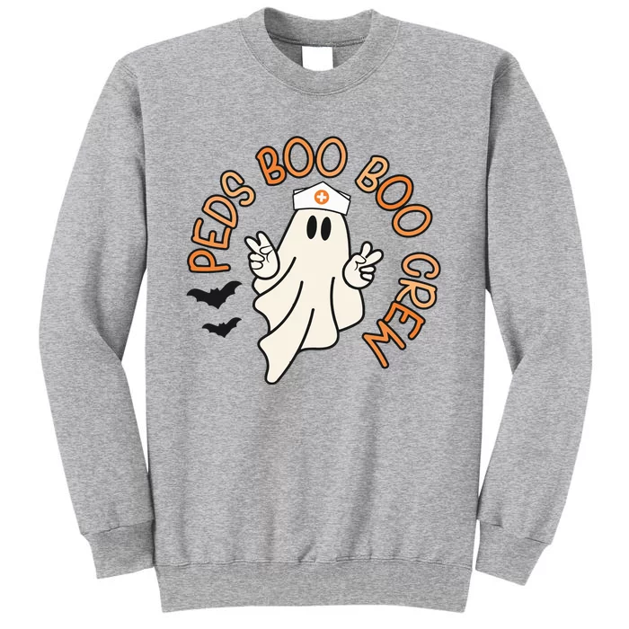 Halloween Nurse Peds Boo Boo Crew Pediatric Nurse Ghost Fall Tall Sweatshirt