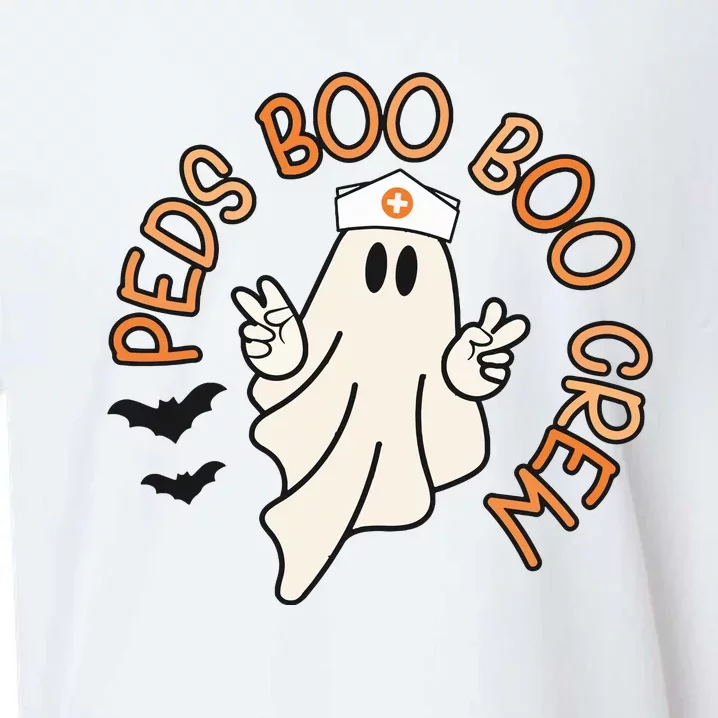 Halloween Nurse Peds Boo Boo Crew Pediatric Nurse Ghost Fall Sueded Cloud Jersey T-Shirt