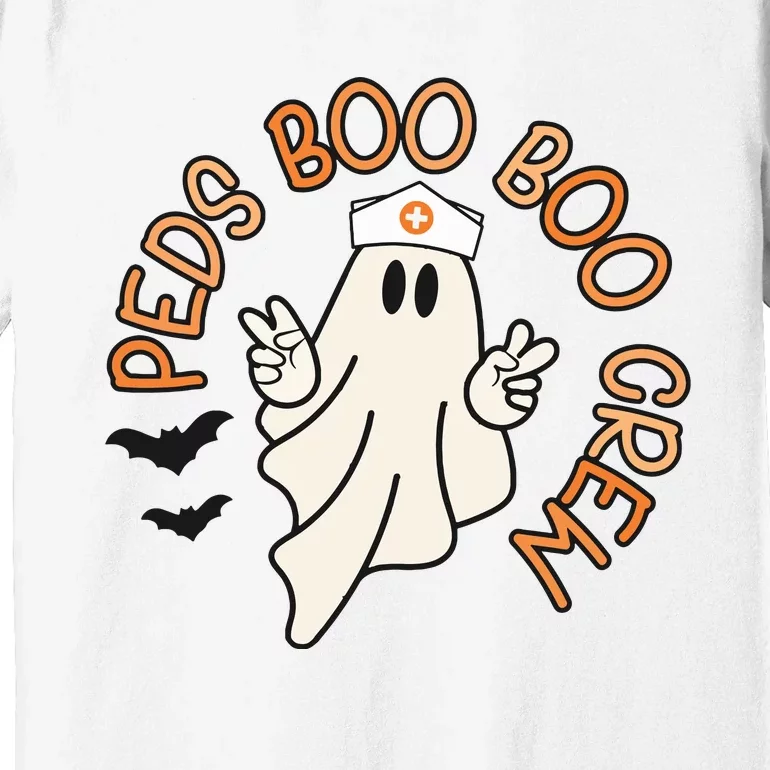 Halloween Nurse Peds Boo Boo Crew Pediatric Nurse Ghost Fall Premium T-Shirt