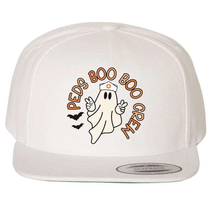 Halloween Nurse Peds Boo Boo Crew Pediatric Nurse Ghost Fall Wool Snapback Cap