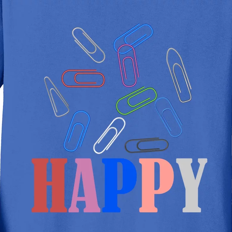 Happy National Paperclip Day National Paperclip Day Gift Kids Long Sleeve Shirt