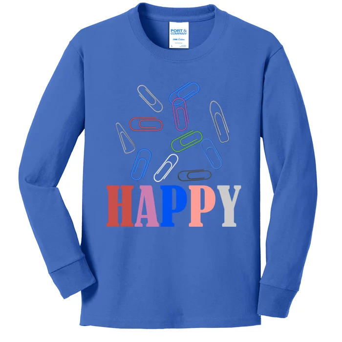 Happy National Paperclip Day National Paperclip Day Gift Kids Long Sleeve Shirt