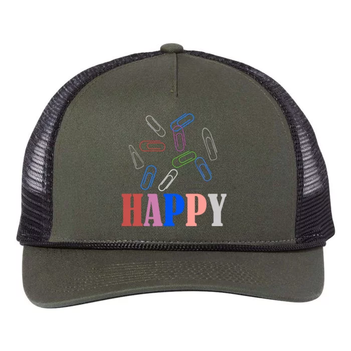 Happy National Paperclip Day National Paperclip Day Gift Retro Rope Trucker Hat Cap