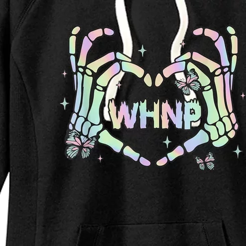 Health Nurse Practitioner Retro Groovy Skeleton Women's Fleece Hoodie