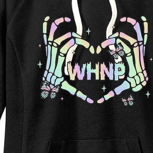 Health Nurse Practitioner Retro Groovy Skeleton Women's Fleece Hoodie