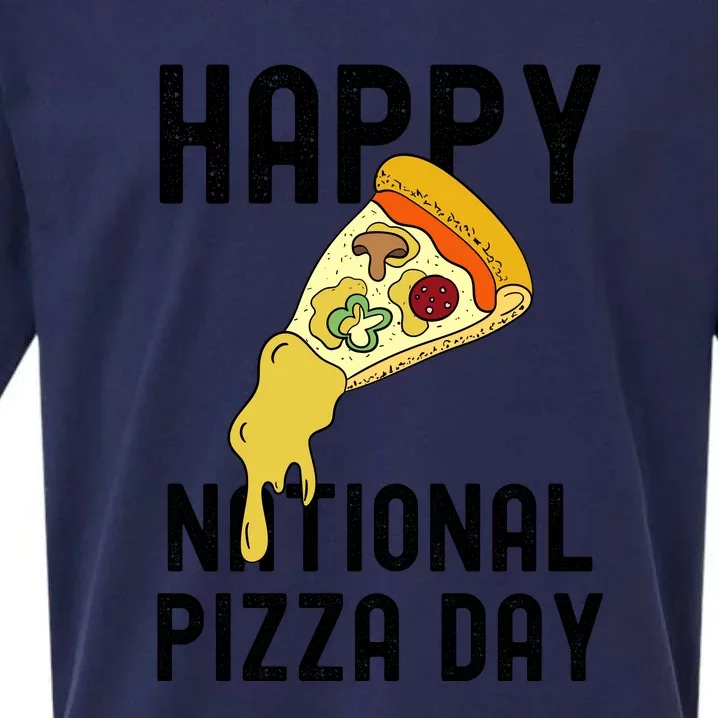 Happy National Pizza Day Sueded Cloud Jersey T-Shirt