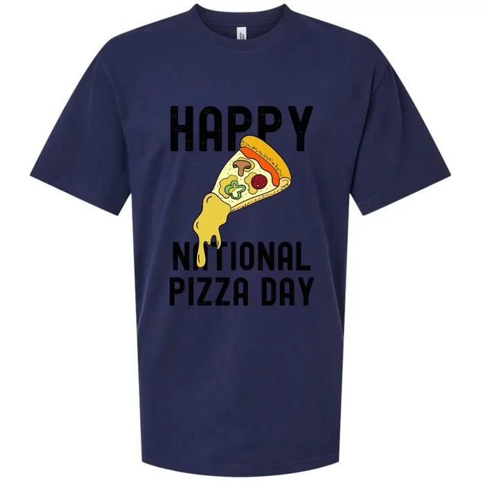 Happy National Pizza Day Sueded Cloud Jersey T-Shirt