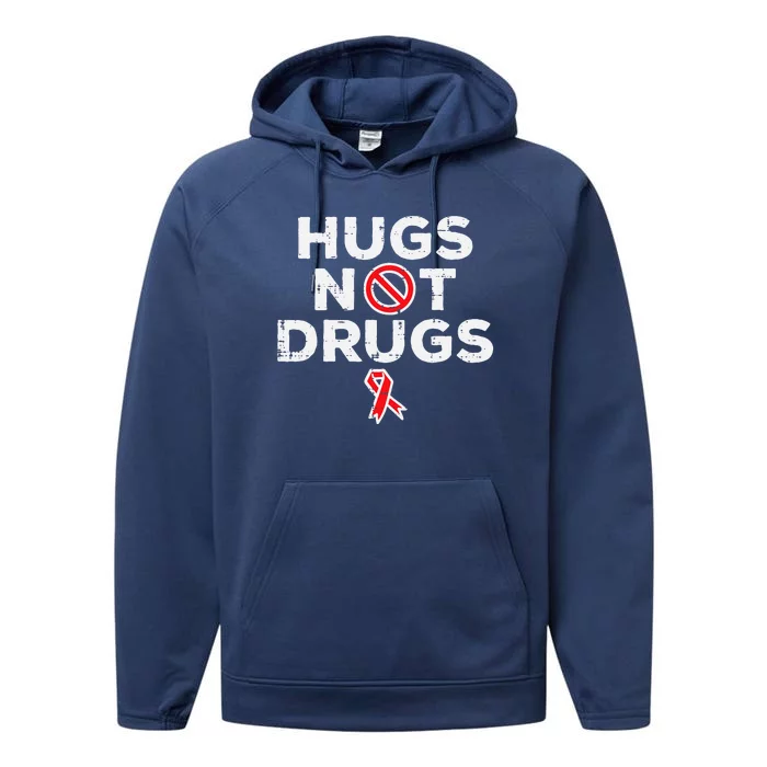 Hugs Not Red Ribbon Week Awareness Performance Fleece Hoodie