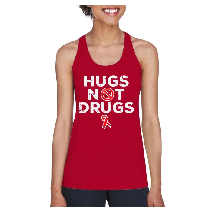 Hugs Not Red Ribbon Week Awareness Women's Racerback Tank