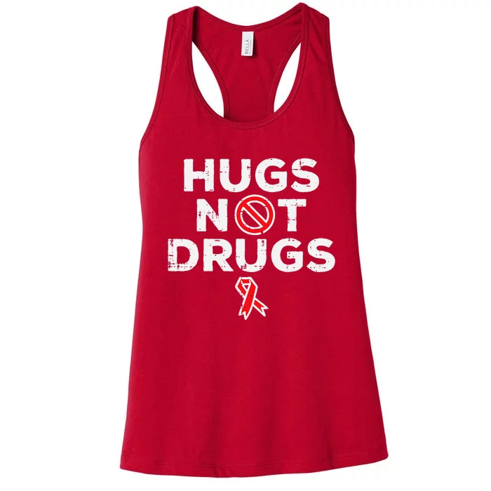 Hugs Not Red Ribbon Week Awareness Women's Racerback Tank