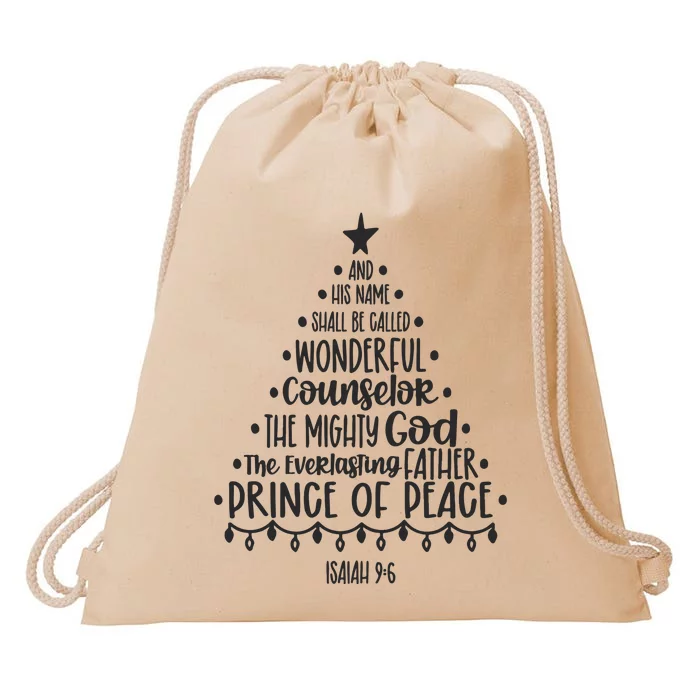 His Name Shall Be Religious Christmas Jesus Drawstring Bag