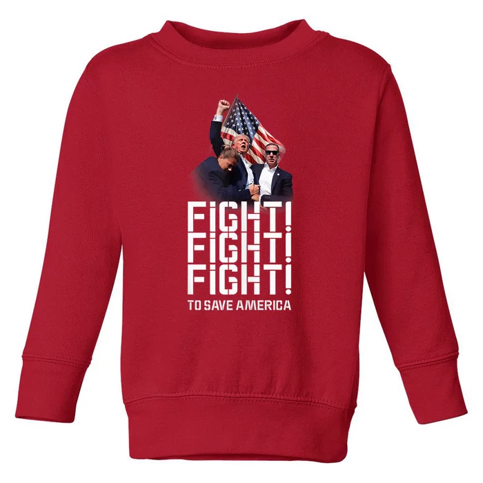 HeLl Never Stop Fight To Save America Trump Campaign 2024 Toddler Sweatshirt