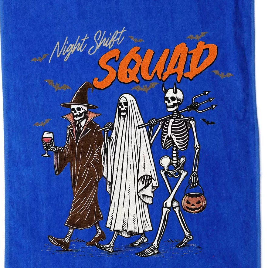 Halloween Night Shift Squad Nursing Funny Skeleton Nurse Platinum Collection Golf Towel