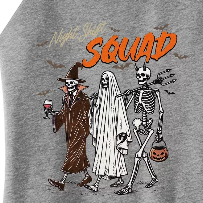 Halloween Night Shift Squad Nursing Funny Skeleton Nurse Women’s Perfect Tri Rocker Tank