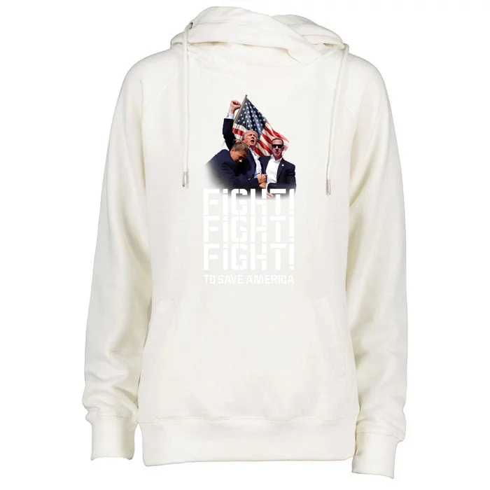 HeLl Never Stop Fight To Save America Trump Campaign 2024 Gift Womens Funnel Neck Pullover Hood