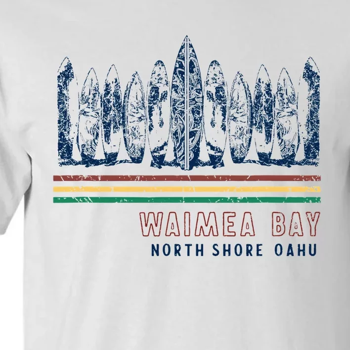 Hawaii North Shore Oahu Waimea Bay Retro Surfing Tall T-Shirt