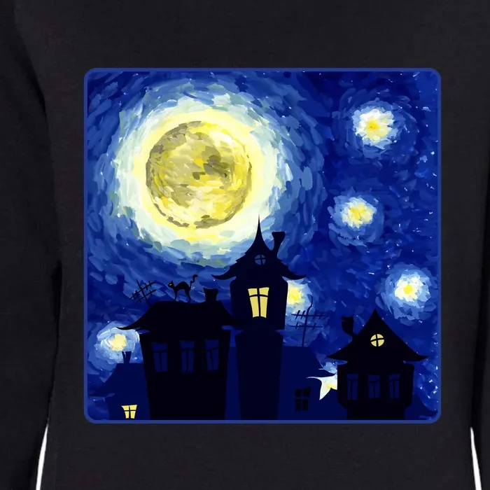 Halloween Nights, Starry Night Painting Womens California Wash Sweatshirt