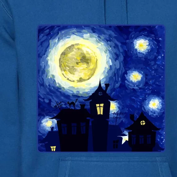 Halloween Nights, Starry Night Painting Premium Hoodie